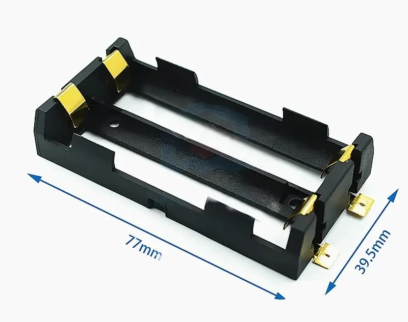 Відсік для 2 акумуляторів 18650 TBH-18650-2C-SMT з широкими контактами
