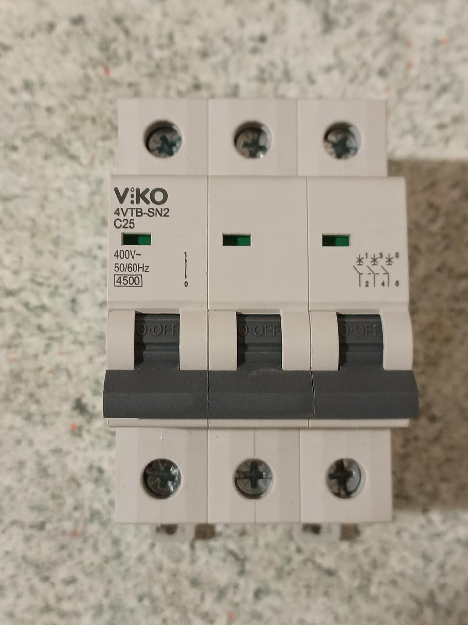 Автоматичний вимикач VIKO 3P 25A тип С (4VTB-3C25)