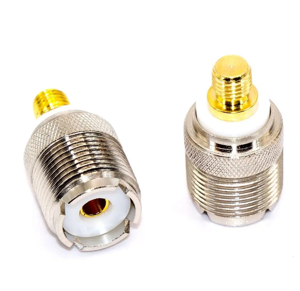 Перехідник UHF — MOTO, гніздо UHF (SO239) — Motorola flat, корпус латунь