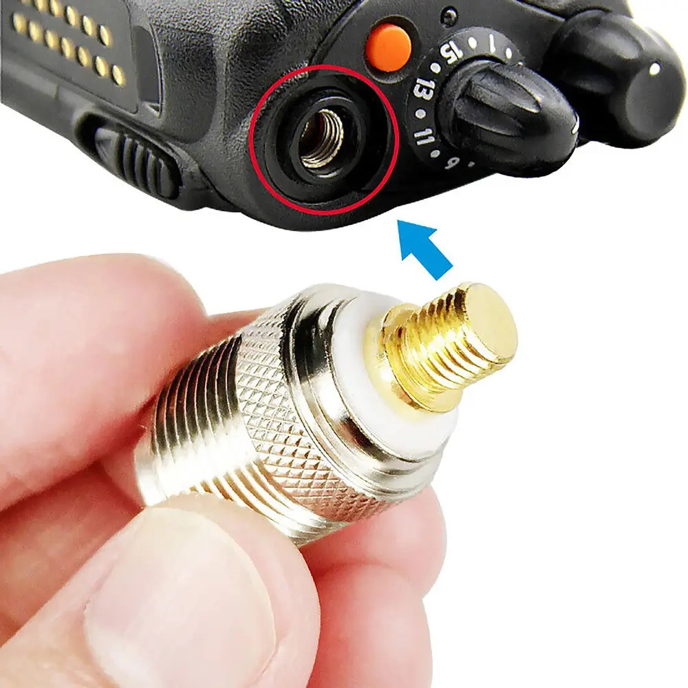 Перехідник UHF — MOTO, гніздо UHF (SO239) — Motorola flat, корпус латунь