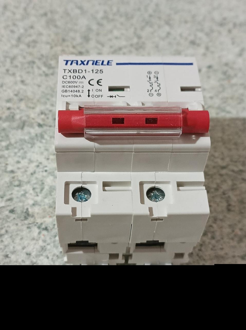 Автомат постійного струму TAXNELE TXBD1-125 2P 100А DC до 600V для акумулятора та інвертора