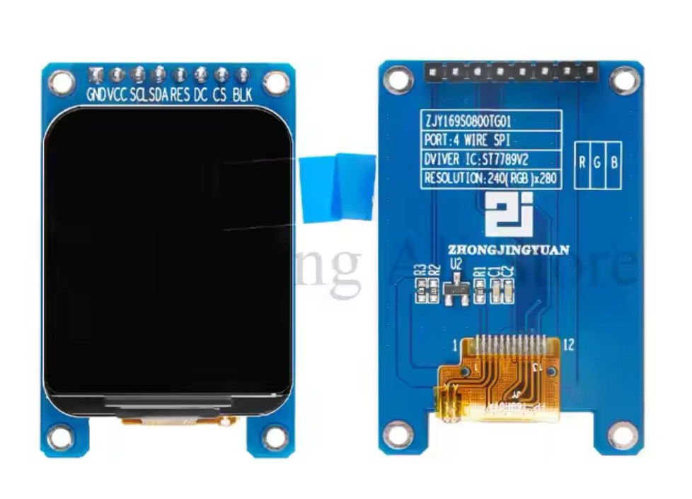SPI дисплейний модуль TFT 1.69" IPS екран 240×280, контролер ST7789
