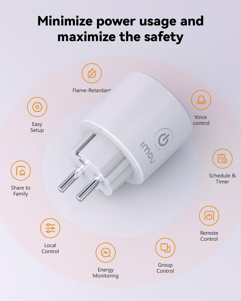 Розумна Wi-Fi розетка Imou CE2P 16A 3680W, керування Imou Life / Google Home / Alexa / MATTER
