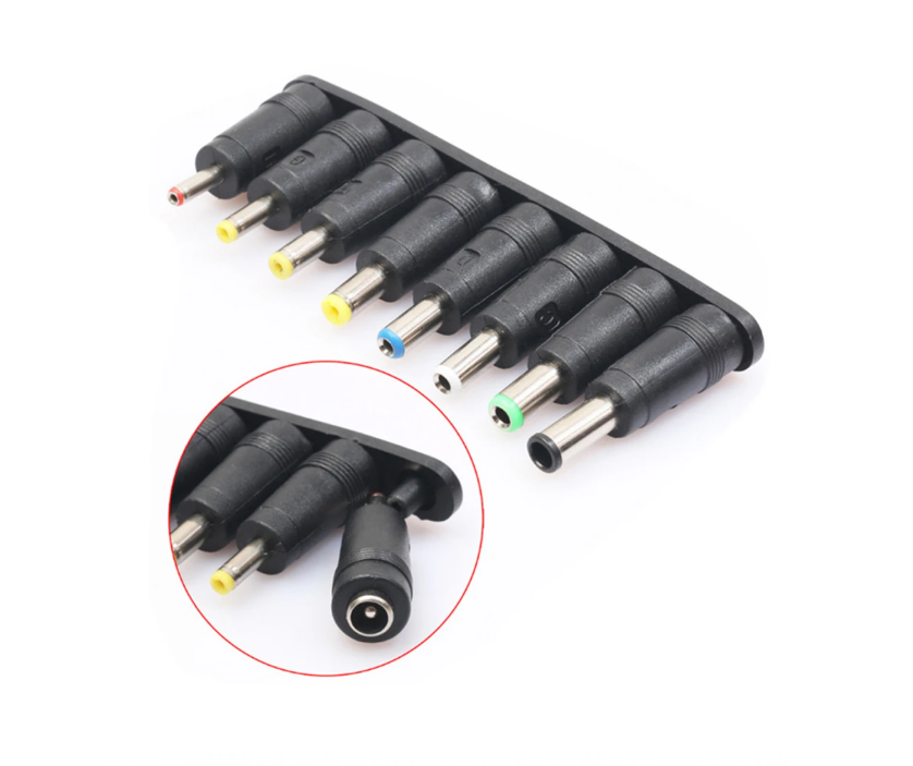 Кабель-перетворювач USB-C PD → DC 5/9/12/15/20V, до 60W (20V3A), регулювання кнопкою + дисплей, набір 34 перехідників на DC