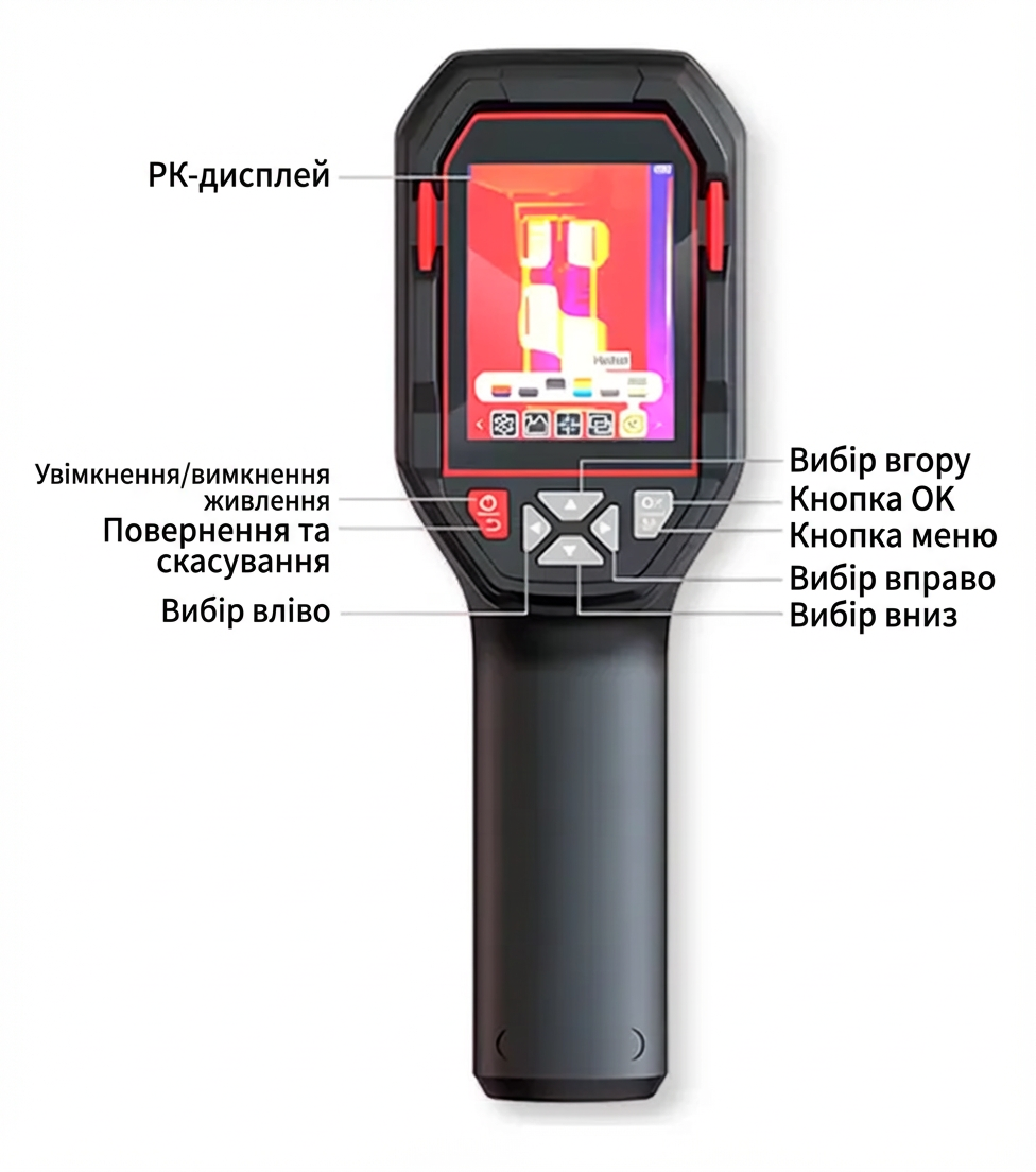 Тепловізор HABOTEST HT821A професійний 240×240, -20...+550°C, екран 2.8", 8 ГБ памʼяті