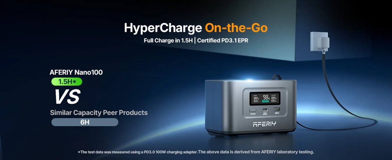 Зарядна станція AFERIY Nano100 LiFePO4 31000 mAh 99.2Wh 100W
