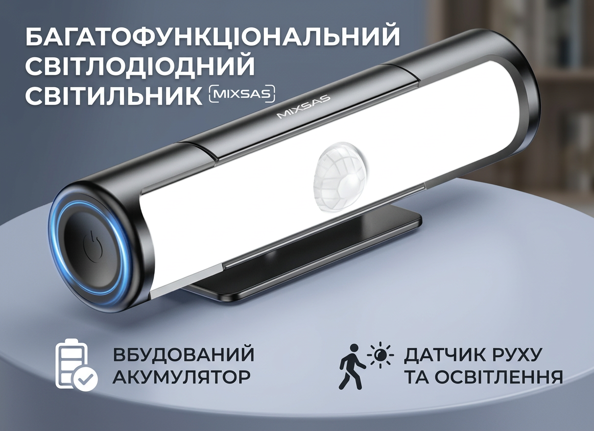Сенсорний світильник MIXSAS для авто та дому LED, бездротовий, Type-C, акумулятор 500 мАч