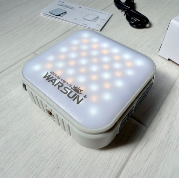 Акумуляторний кемпінговий ліхтар Warsun CP36, 10 Вт LED, 6000mAh, IPX5, Type-C, 2700K-6500K, сірий