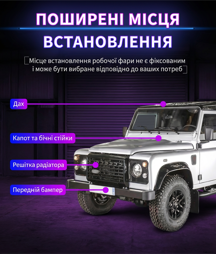 Світлодіодні фари MONDEVIEW E16 7" 120W 4200Lm LED лазерна оптика IP68 9-30V з кабелем