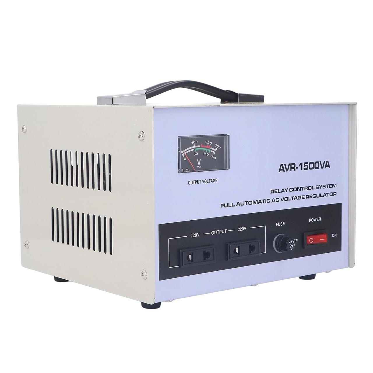 Стабілізатор напруги AVR-1500VA 150-260V 1500 Вт, однофазний релейний автоматичний 220В