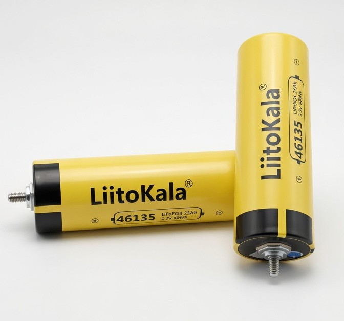 Акумулятор LiFePO4 LiitoKala 3.2V 25Ah 80Wh 46135 з різьбовими контактами для сонячних систем, ДБЖ та інверторів