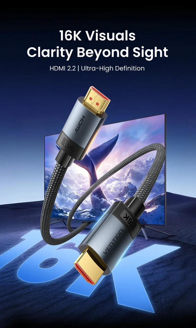Кабель HDMI 2.2 Vention ALV 1.5 м 96Gbps 16K@60Hz/8K@240Hz/4K@480Hz Ultra High Speed