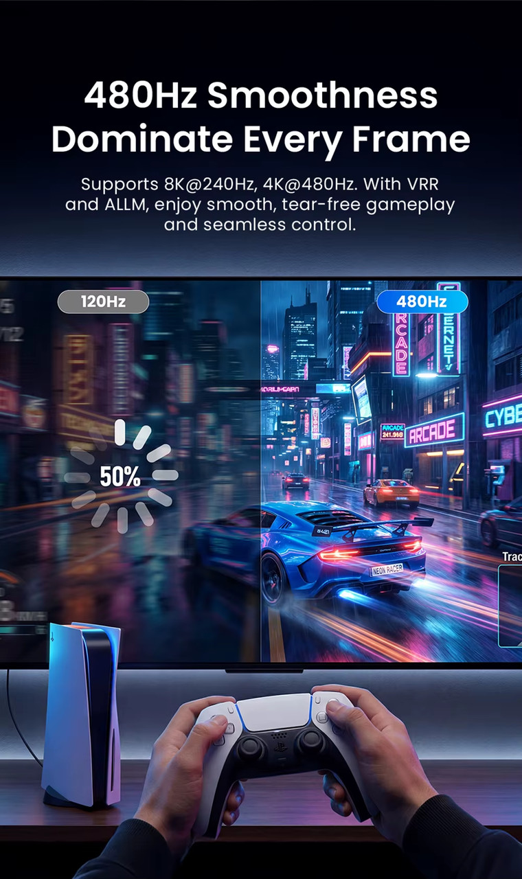 Кабель HDMI 2.2 Vention ALV 1.5 м 96Gbps 16K@60Hz/8K@240Hz/4K@480Hz Ultra High Speed