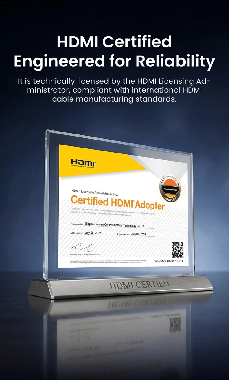Кабель HDMI 2.2 Vention ALV 1.5 м 96Gbps 16K@60Hz/8K@240Hz/4K@480Hz Ultra High Speed