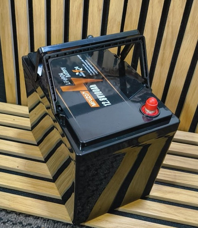 LiFePO4 акумулятор MFUZOP 12.8V 100Ah 1280Wh з BMS — літій-залізо-фосфатна батарея для інвертора, сонячних панелей, ДБЖ