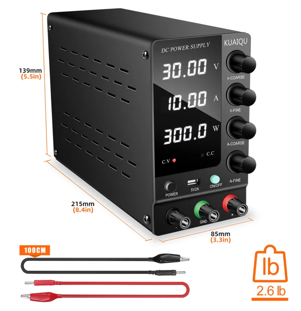 Лабораторний блок живлення KUAIQU SPS-C3010S 0–30 В 0–10 А 300 Вт із захистом OCP/OVP
